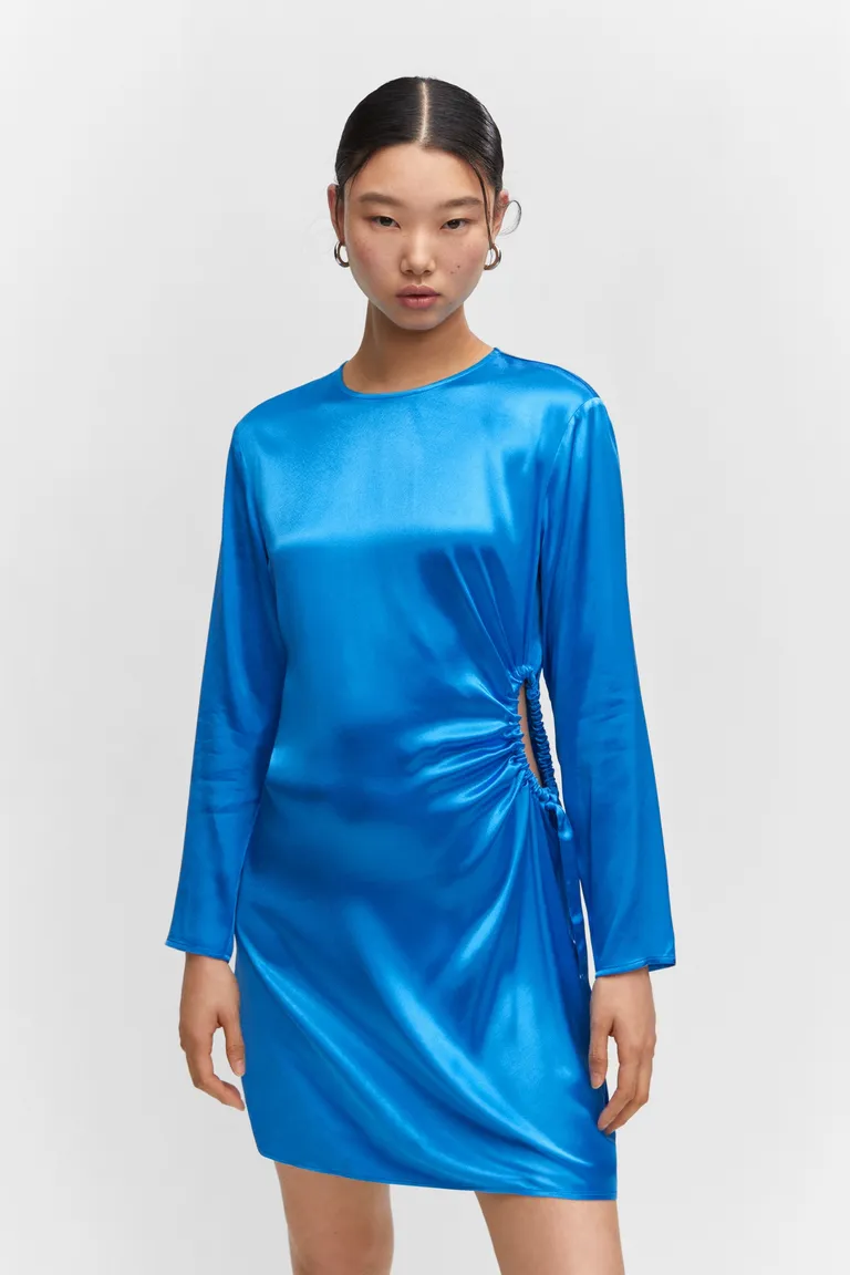 Vestido satinado con abertura de Mango en Vestidos para argentina