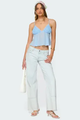 Musculosa babydoll gasa volantes de Edikted en Tops para argentina