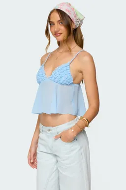Musculosa babydoll gasa volantes de Edikted en Tops para argentina