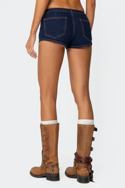 Micro short denim tiro bajo ciel de Edikted en Shorts para argentina