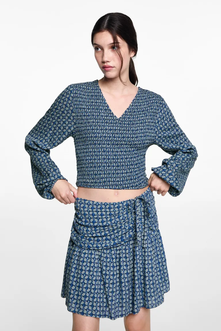 Falda estampada fruncida de Mango Teen en Faldas para argentina