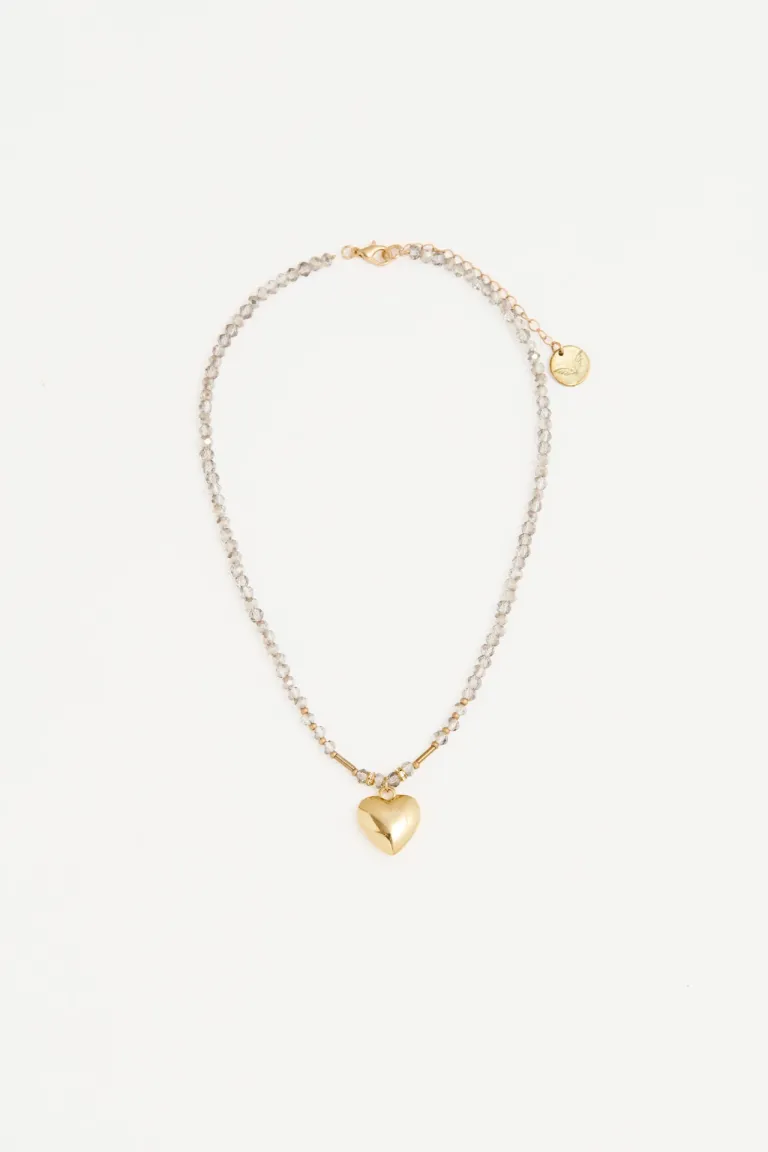 Collar de piezas facetadas y dije de corazón - Elegante complemento para tu estilo de Rapsodia en Bijouterie para argentina