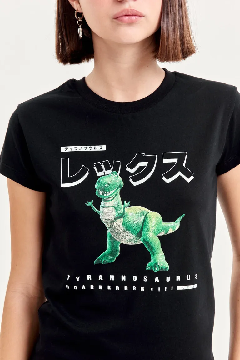 Remera de algodón con estampa de Rex, personaje de la película Toy Story, para un look casual y divertido de 47 Street en Remeras para argentina