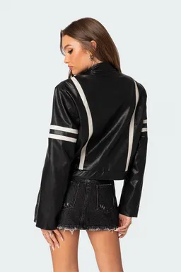 Rockstar chaqueta cuero sintético oversize de Edikted en Chaquetas para argentina