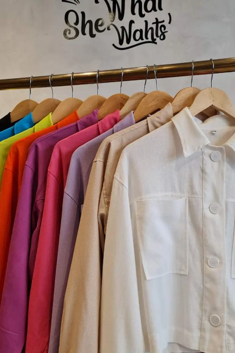 Camisaco Crop Lino de Hesed en Tops para argentina