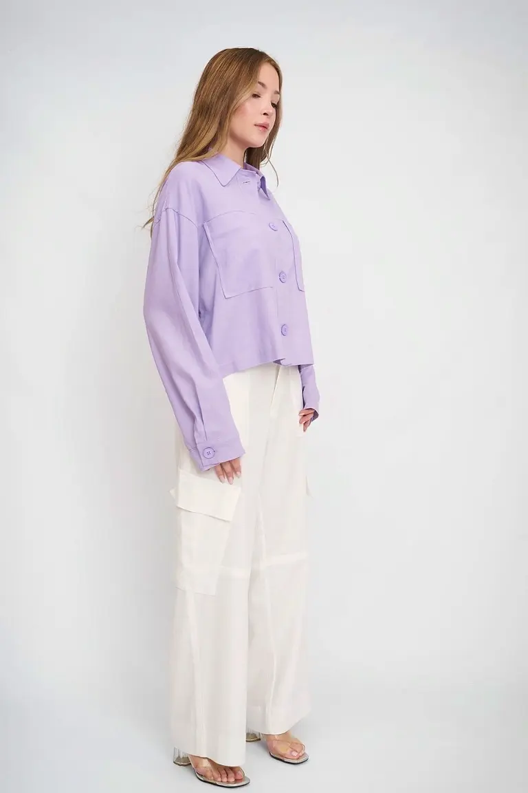 Camisaco Crop Lino de Hesed en Tops para argentina