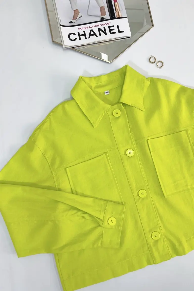 Camisaco Crop Lino de Hesed en Tops para argentina