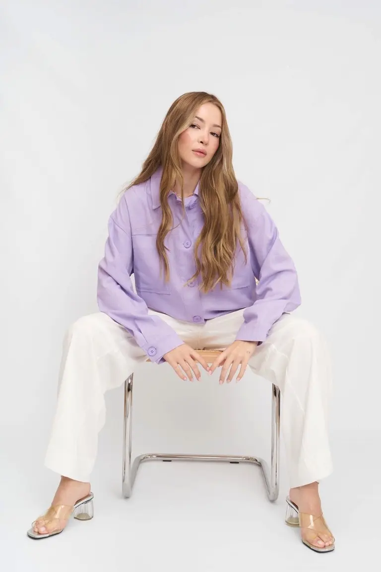 Camisaco Crop Lino de Hesed en Tops para argentina