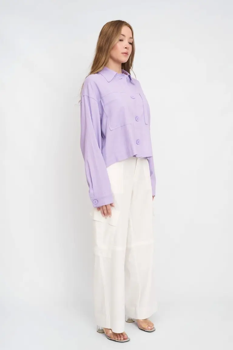 Camisaco Crop Lino de Hesed en Tops para argentina