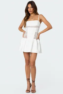 Mini vestido lino con encaje de Edikted en Vestidos para argentina