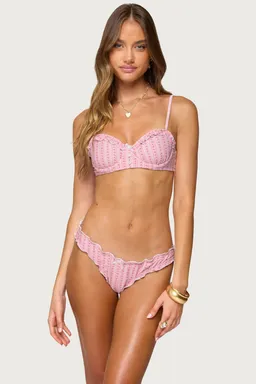 Top bikini rayado con volados de Edikted en Swimwear y Beachwear para argentina