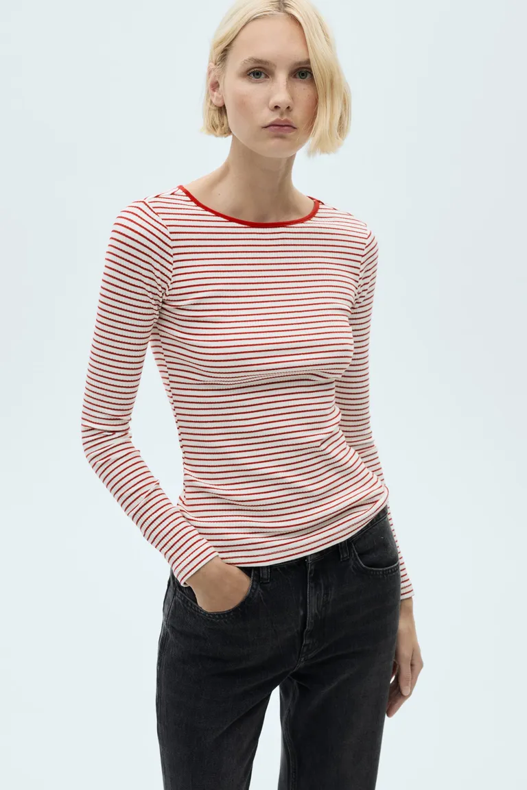 Camiseta rayas canalé de Mango en Remeras para argentina