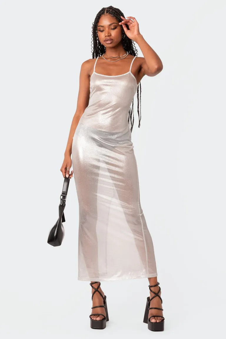Maxi vestido brillo nyla de Edikted en Vestidos para argentina