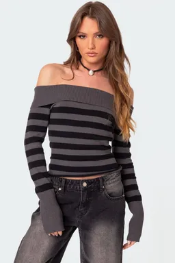 Sweater rayas cuello melody de Edikted en Buzos y Sweaters para argentina