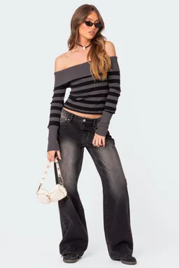 Sweater rayas cuello melody de Edikted en Buzos y Sweaters para argentina