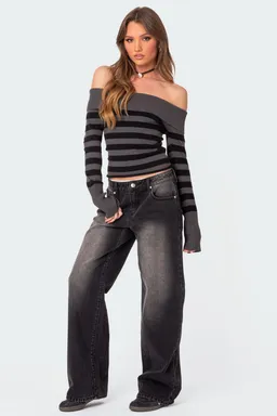 Sweater rayas cuello melody de Edikted en Buzos y Sweaters para argentina