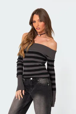 Sweater rayas cuello melody de Edikted en Buzos y Sweaters para argentina