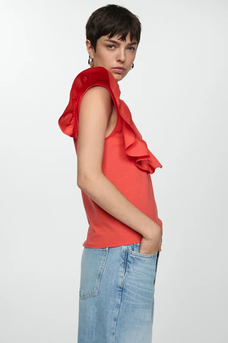 Remera algodón volantes de Mango en Remeras para argentina
