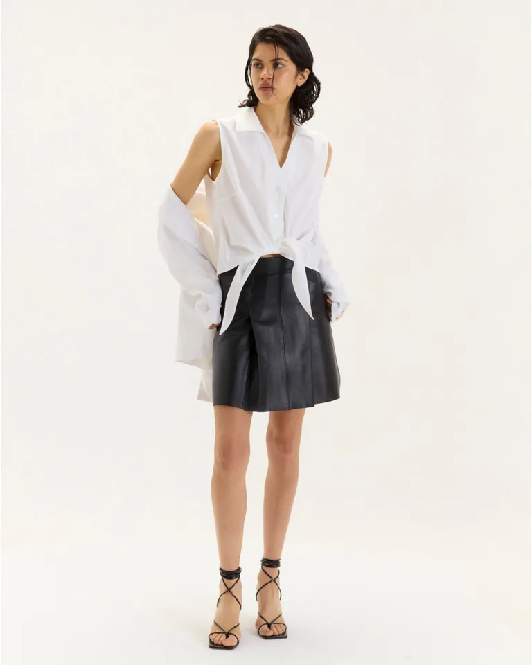 Camisa sin mangas marrón con terminación anudable en el frente de Blue Sheep en Camisas para argentina