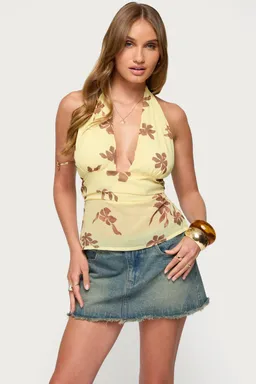 Top halter hannah chifón floral de Edikted en Tops para argentina