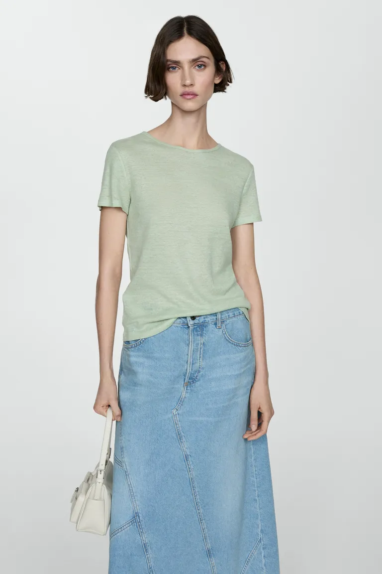 Remera lino manga corta de Mango en Remeras para argentina