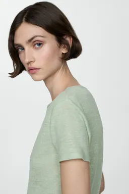 Remera lino manga corta de Mango en Remeras para argentina