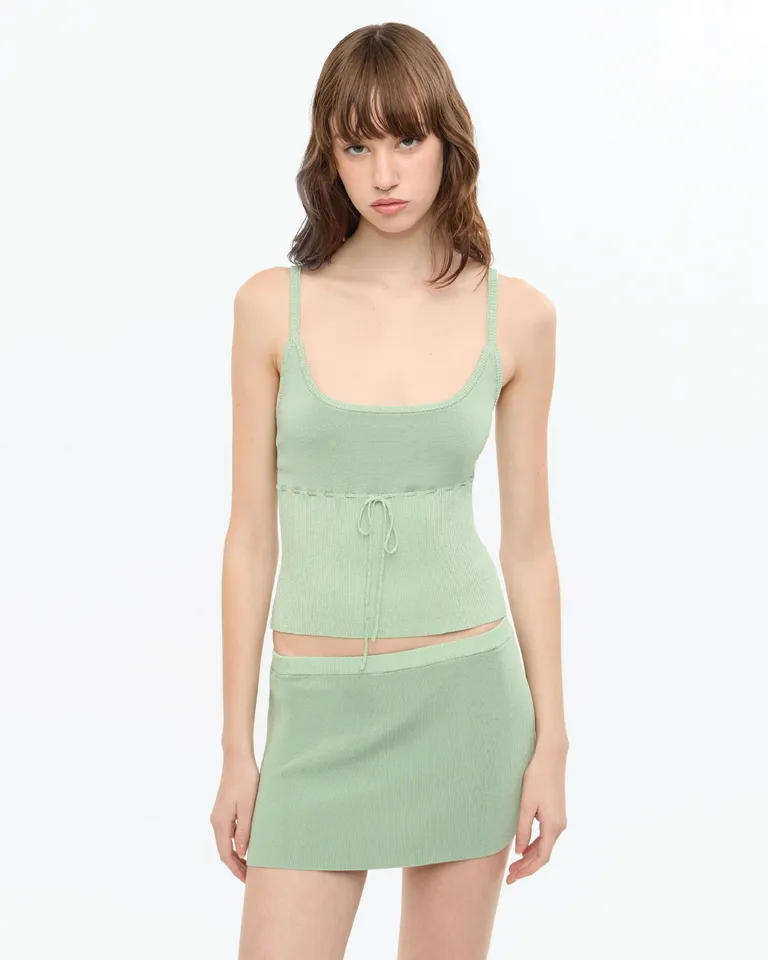 Top de corte cuadrado en tejido de lurex con cintura ajustable de Ay Not Dead en Tops para argentina