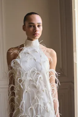 Vestido halter adornado con plumas de Mango en Vestidos para argentina