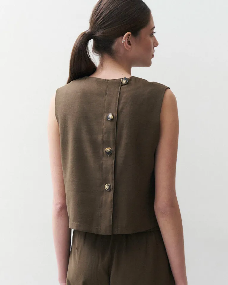 Top con Cartera de Botones Marmolados en la Espalda - Elegancia y Estilo en un Diseño Moderno de Sky en Tops para argentina