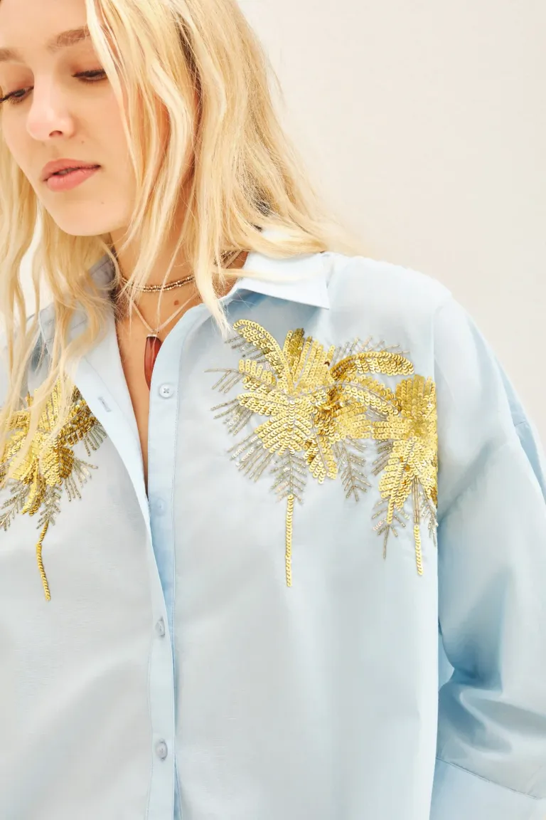 Camisa bordada de estilo amplio y femenino para mujer de Rapsodia en Camisas para argentina