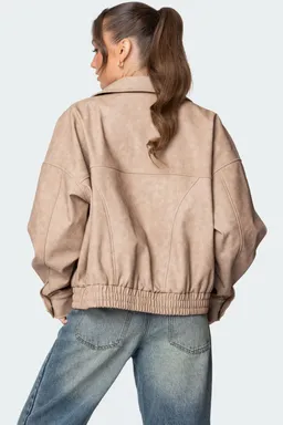 Campera cuero sintético oversize mori de Edikted en Chaquetas para argentina