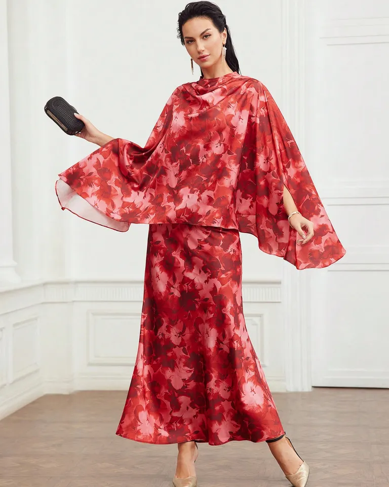 Conjunto drapeado estampado floral de Motf en Capas y Ponchos para argentina