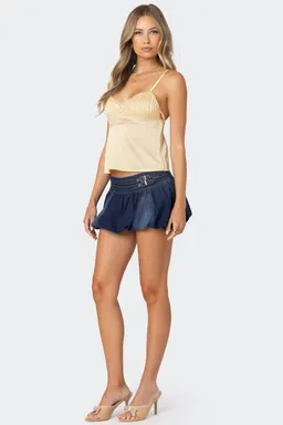 Skort denim globo doble cinturón de Edikted en Shorts para argentina