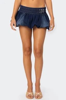 Skort denim globo doble cinturón de Edikted en Shorts para argentina