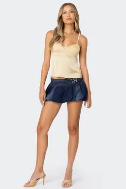 Skort denim globo doble cinturón de Edikted en Shorts para argentina