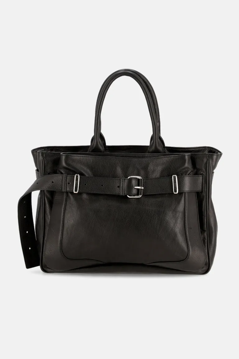 Bolso de mano negro de cuero con cierre de broche y manijas cómodas de Justaosadia en Bolsos y Carteras para argentina