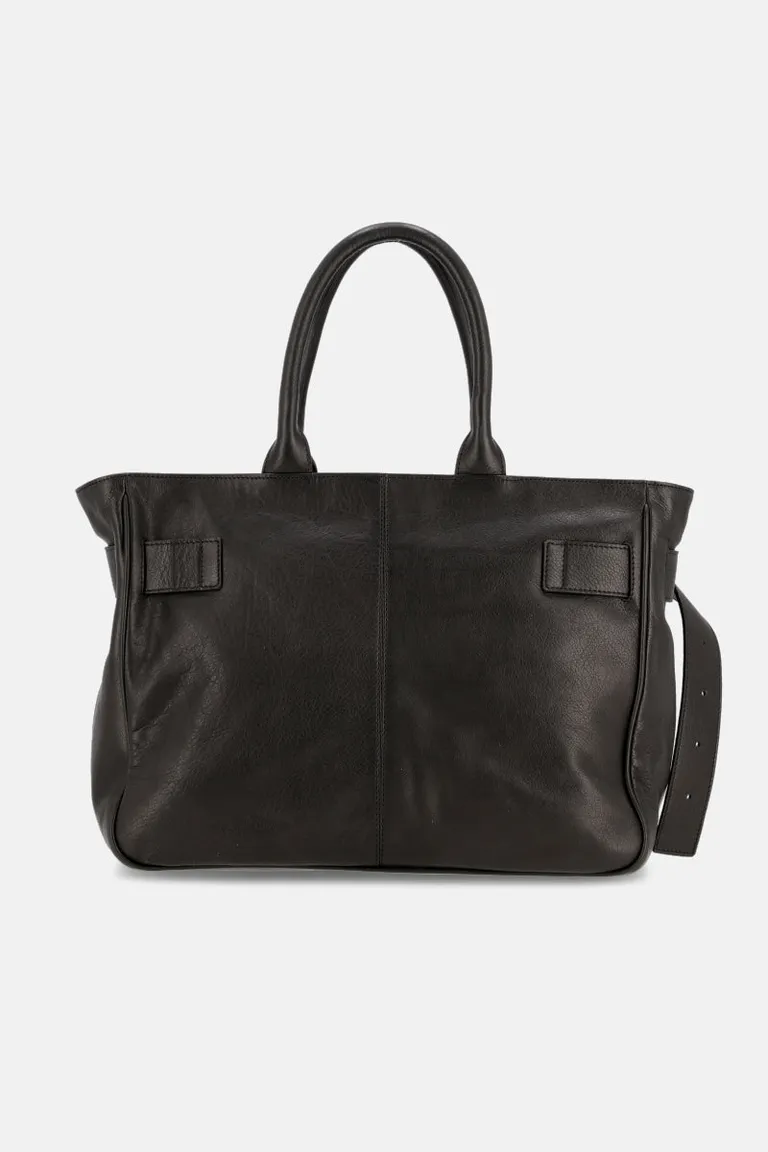 Bolso de mano negro de cuero con cierre de broche y manijas cómodas de Justaosadia en Bolsos y Carteras para argentina