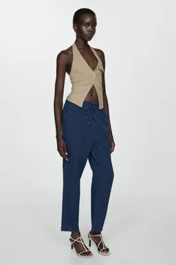 Pantalón algodón cintura elástica de Mango en Pantalones para argentina