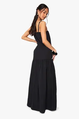 Maxi vestido lino tirantes caídos de Boohoo en Vestidos para argentina