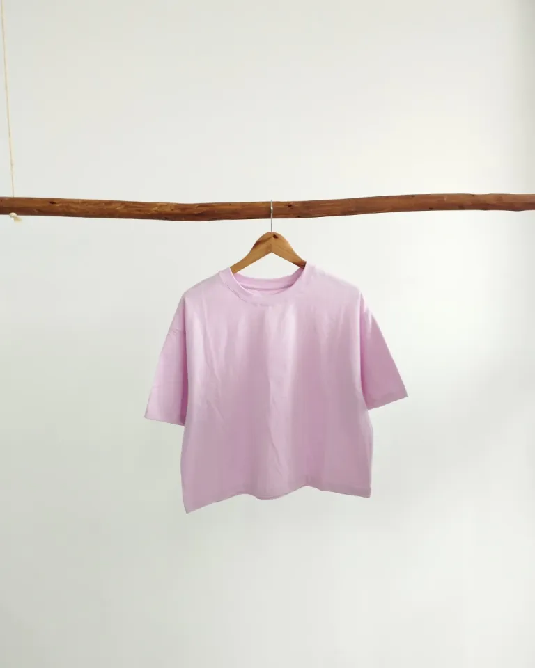 Remera boxy básica de color rosa para mujer de Lemmon en Remeras para argentina