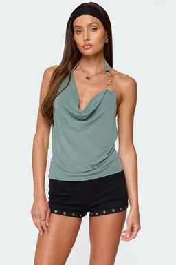 Top halter con cuello drapeado de Edikted en Tops para argentina
