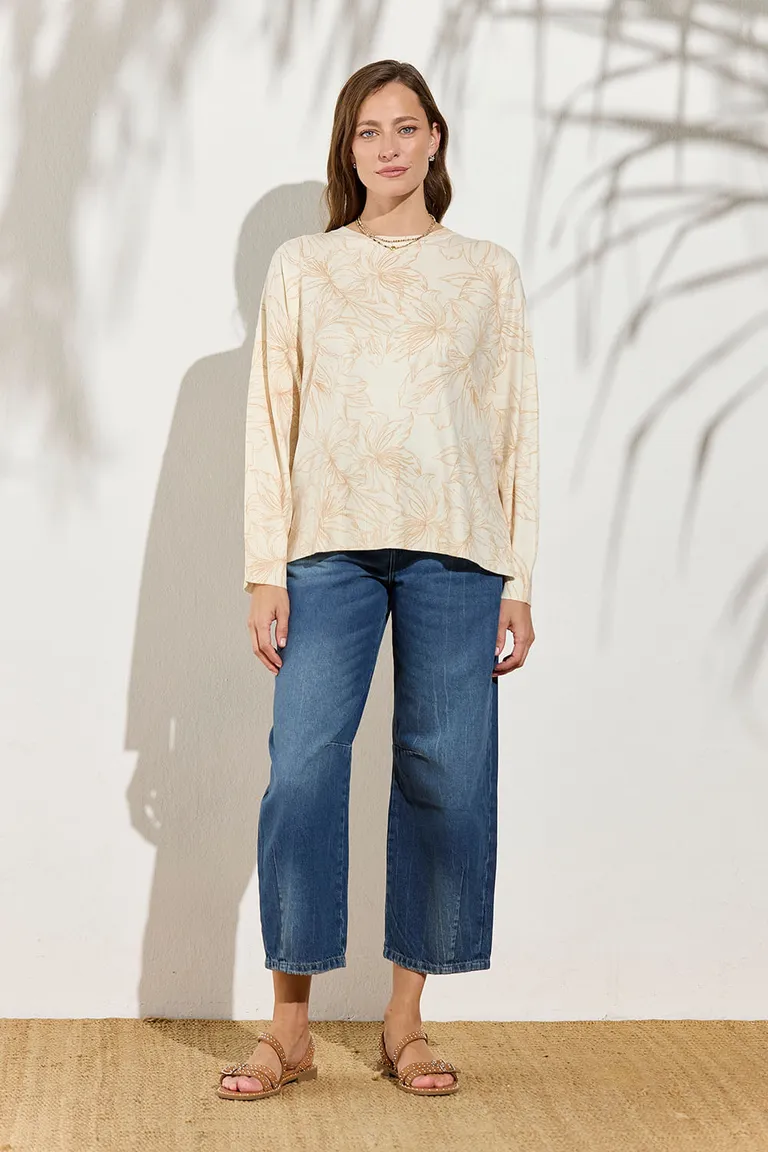 Suéter de estampado florido con corte relajado y puños en mangas y cuello de Indiastyle en Buzos y Sweaters para argentina