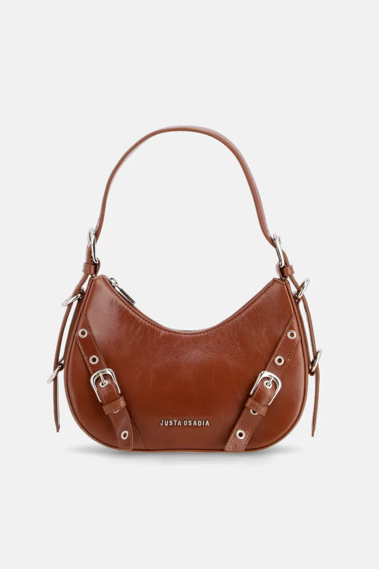 Cartera de diseño minimalista y estructura rígida con cierre superior y correa larga de Justaosadia en Bolsos y Carteras para argentina