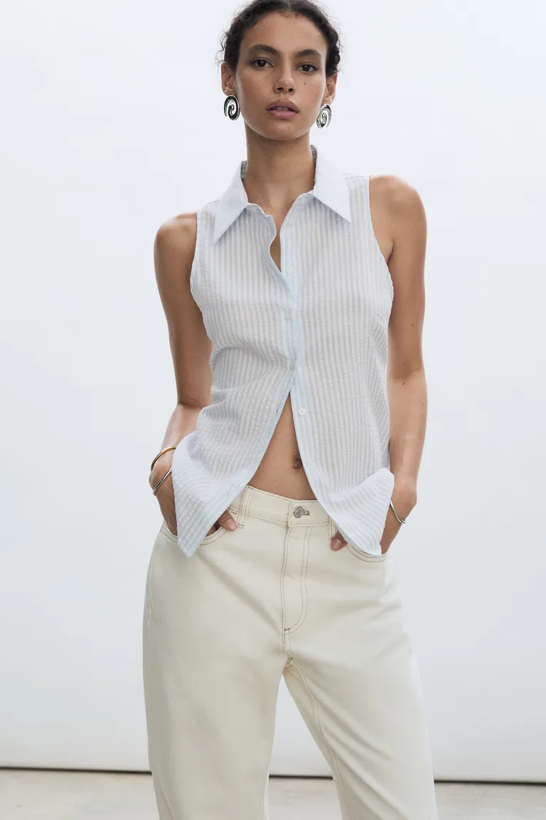 Camisa rayas con textura de Mango en Camisas para argentina