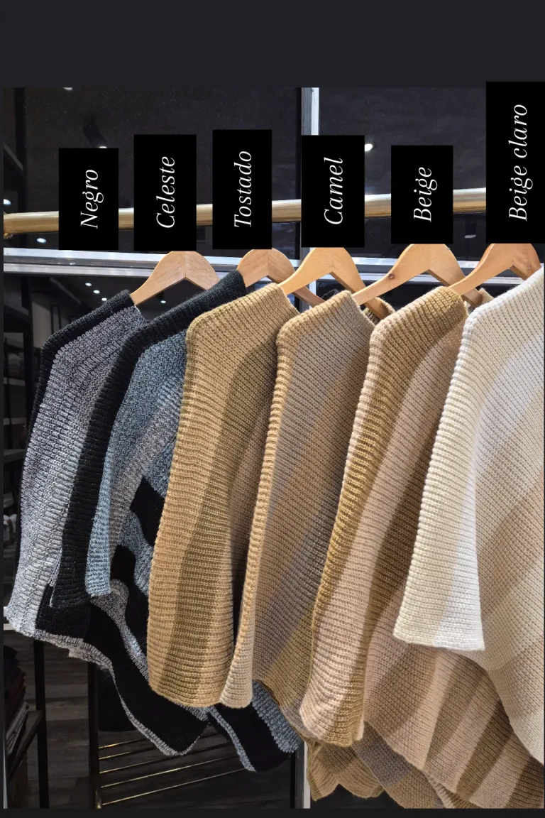 Poncho Rayado Elegante de Hesed en Capas y Ponchos para argentina