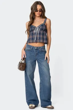 Musculosa cuadros encaje de Edikted en Tops para argentina