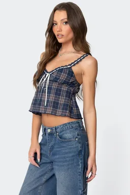 Musculosa cuadros encaje de Edikted en Tops para argentina
