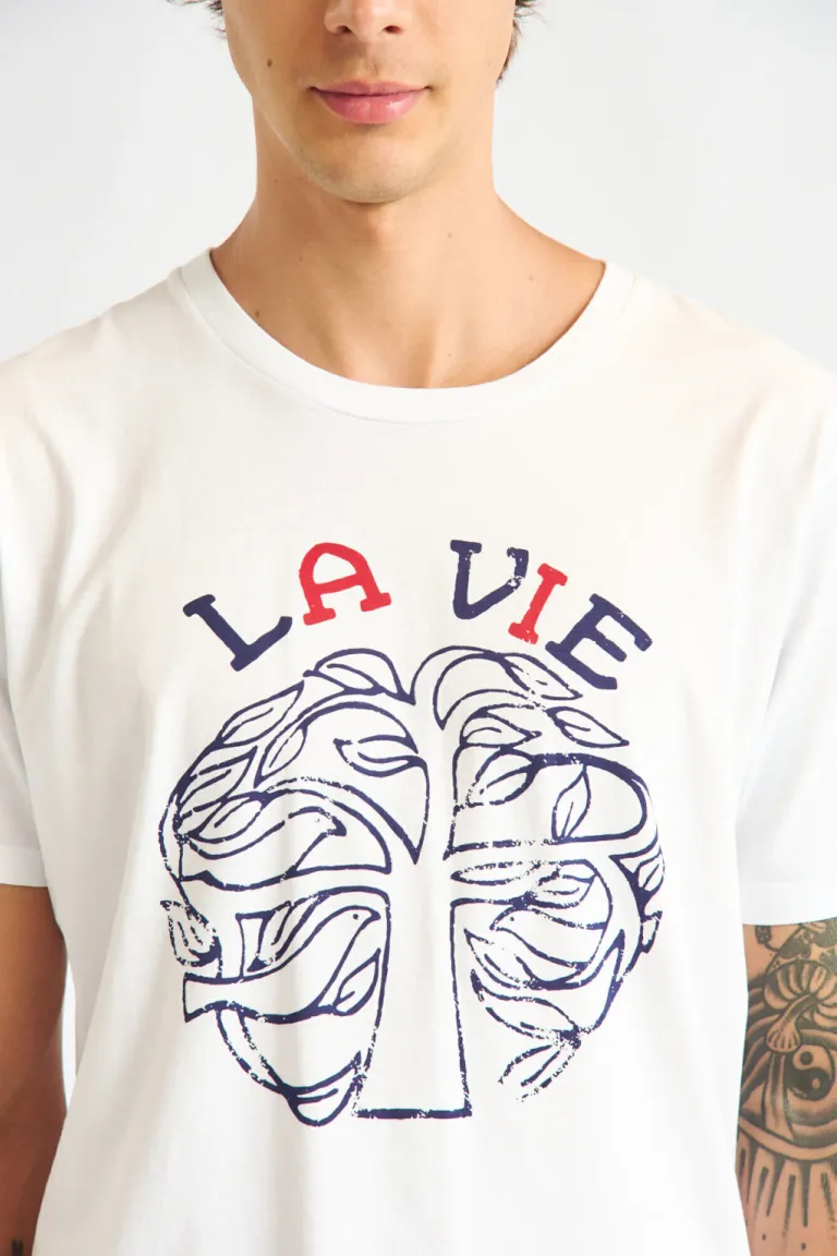 Remera de cuello redondo con estampa gráfica frontal de ajuste clásico y mangas cortas de Bensimon en Remeras y Polos para argentina