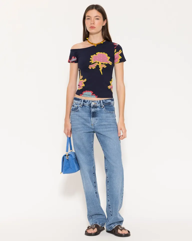 Top Asimétrico Estampado con Bordado - Moda Mujer Argentina de Jazmin Chebar en Tops para argentina