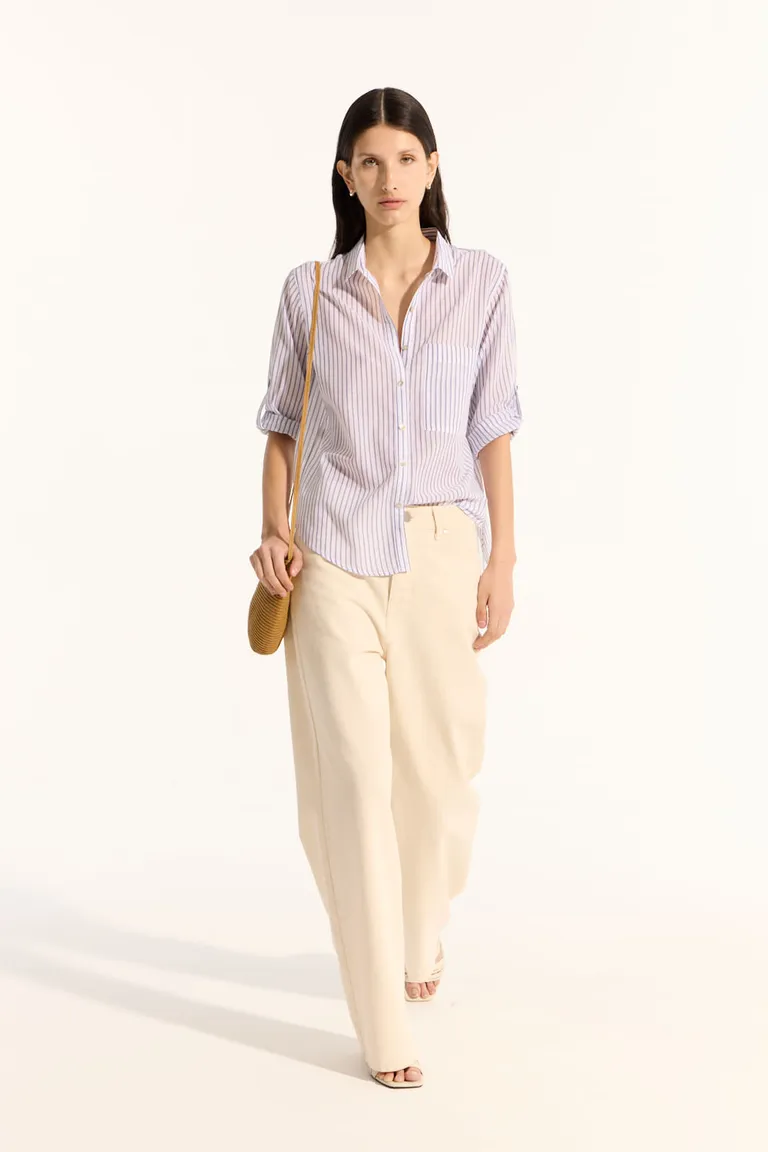 Camisa manga tres cuartos con bolsillo frontal y botones de nácar de Portsaid en Camisas para argentina